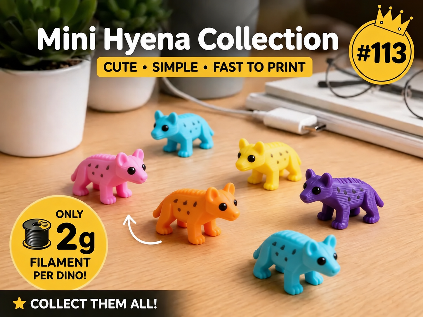 Mini Hyena Fidget - Micro Zoo 3D model by 3d Beast