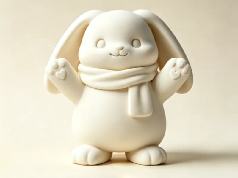Cute Scarf Bunny Toy Supportfree Desk Figurine