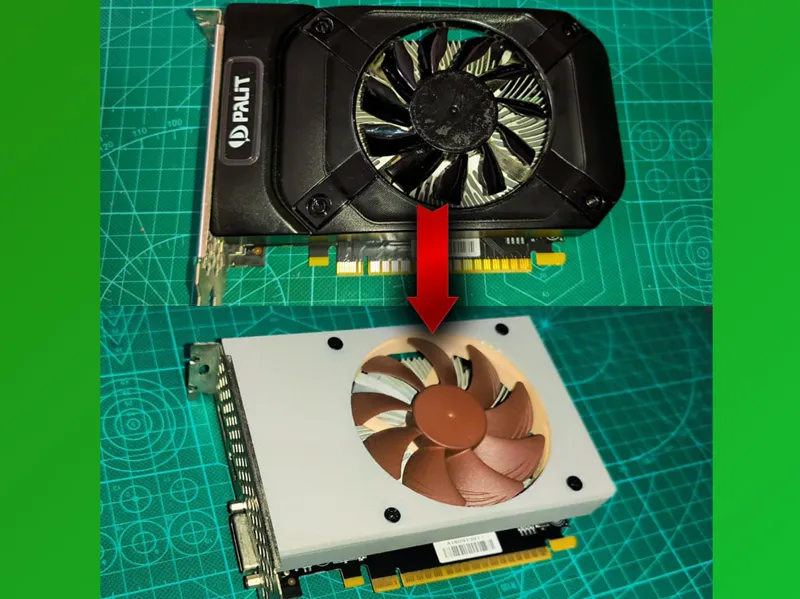 PALIT 1050Ti - Noctua 92mm FAN mod