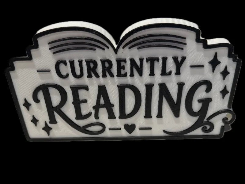 Currently Reading Sign for Bookshelf