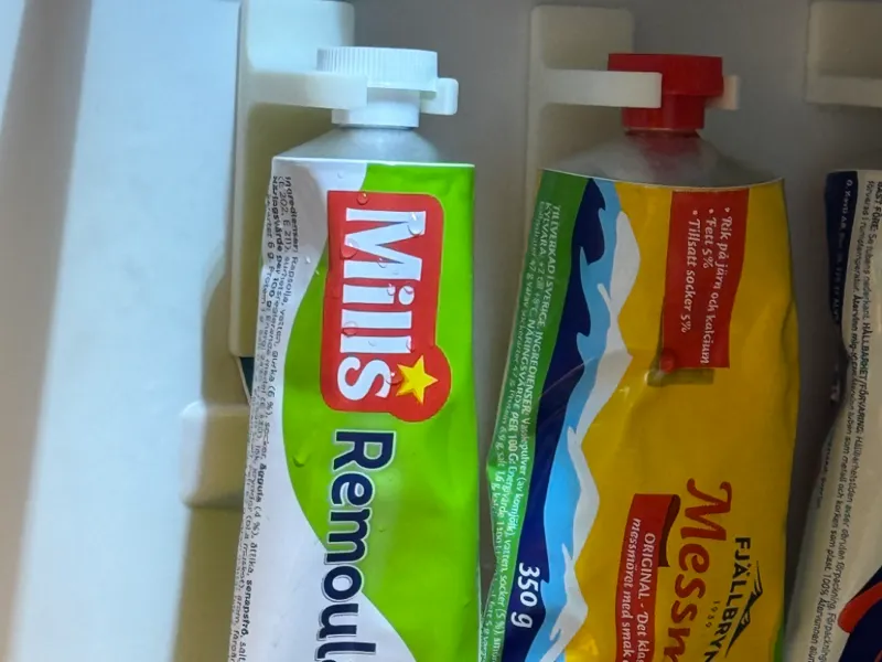 Fridge Tube Hanger (using IKEA ALFTA adhesive)