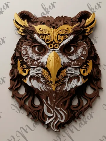 Cuadro decorativo en 3D: Owlbear Wall Art - RPG Fantasy Fan Art — vista de referencia 2