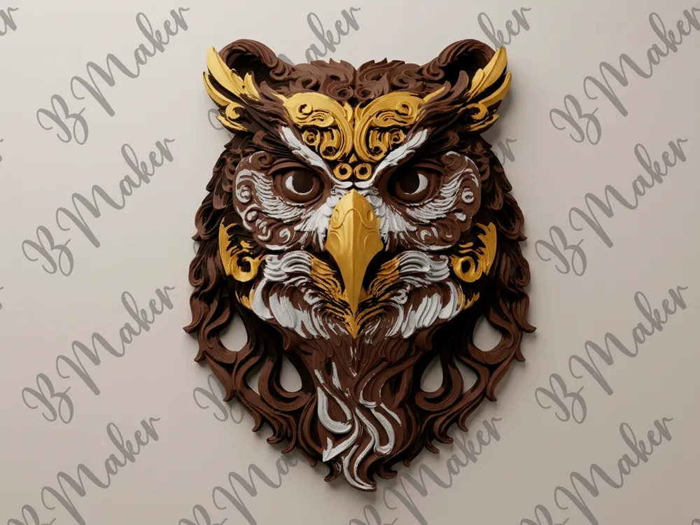 Cuadro decorativo en 3D: Owlbear Wall Art - RPG Fantasy Fan Art. Referencia del modelo original.