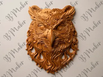 Cuadro decorativo en 3D: Owlbear Wall Art - RPG Fantasy Fan Art — vista de referencia 5