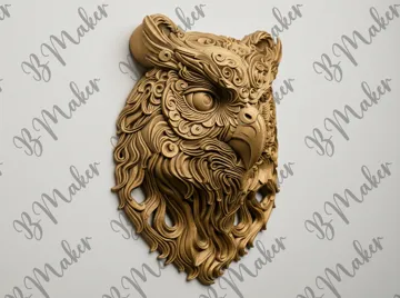 Cuadro decorativo en 3D: Owlbear Wall Art - RPG Fantasy Fan Art — vista de referencia 4