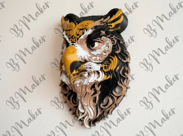 Cuadro decorativo en 3D: Owlbear Wall Art - RPG Fantasy Fan Art — vista de referencia 3