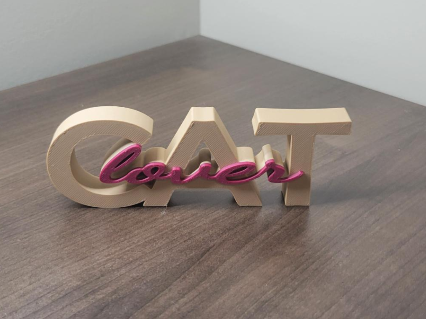 Dual-Color "Cat Lover" Text Standee