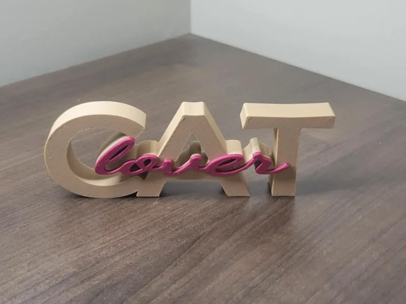 Dual-Color "Cat Lover" Text Standee