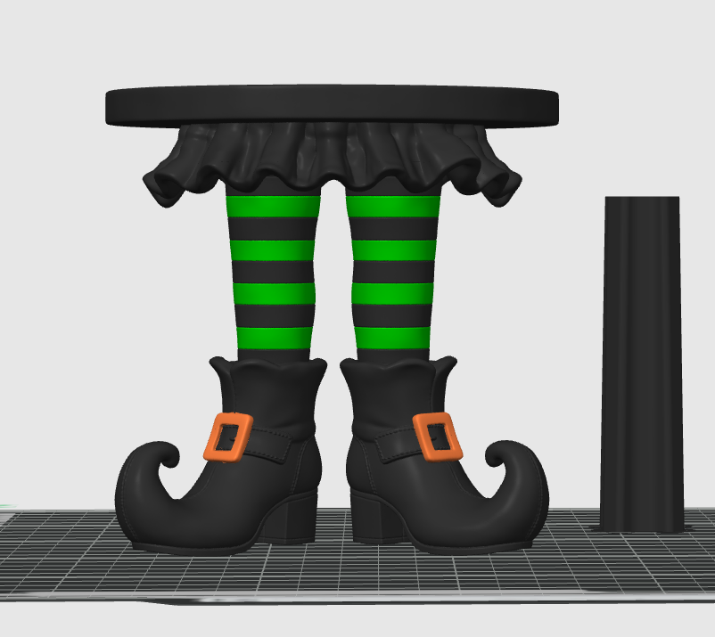 Colorful Halloween Witch Legs Candle Holder - 1