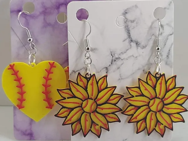 5 Softball Earrings