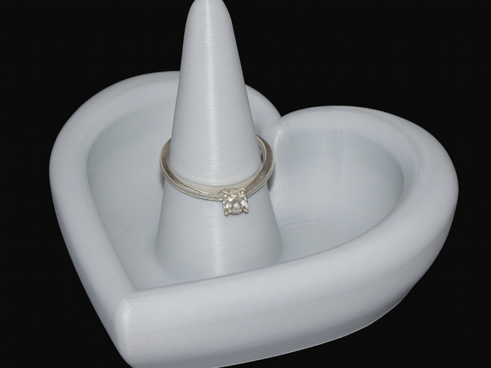 Ring holder - rounded heart