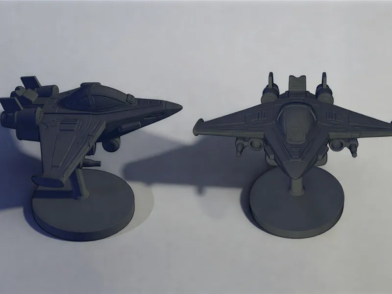 Space Fighter Jet with Base