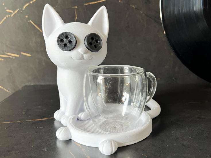 Coraline Inspired Cat Cup Coaster