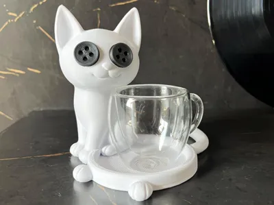 Coraline Inspired Cat Cup Coaster