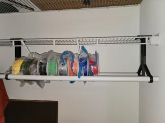 Hanging Spool Storage Rack (wire shelving)