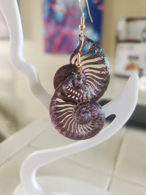 Seashell Nautilus Earrings view 3