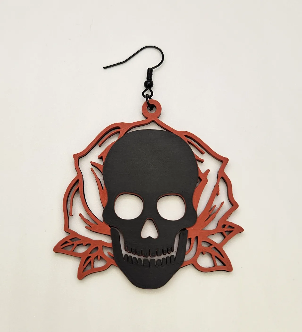 SkullnRose Earrings view 2
