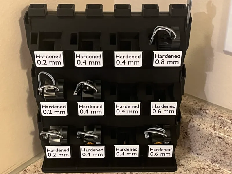 Vertical Bambu X1/P1 Nozzle Organizer