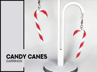 candy canes - earrings