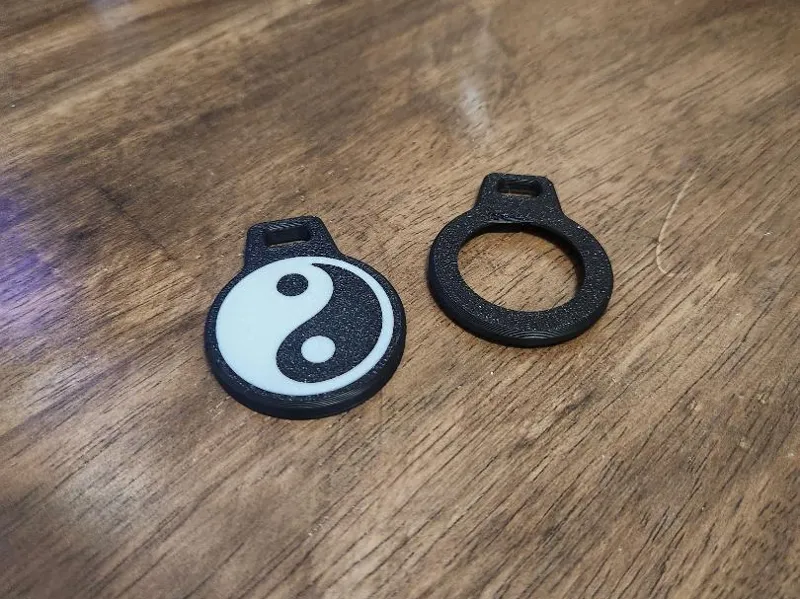 Yin and Yang AirTag Keychain Holder