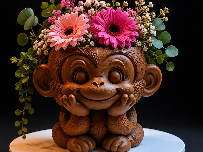 Süßer Affen-Blumentopf / Pflanzentopf – 3D Druck 