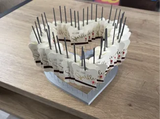 Heart-shaped magic sparklers display