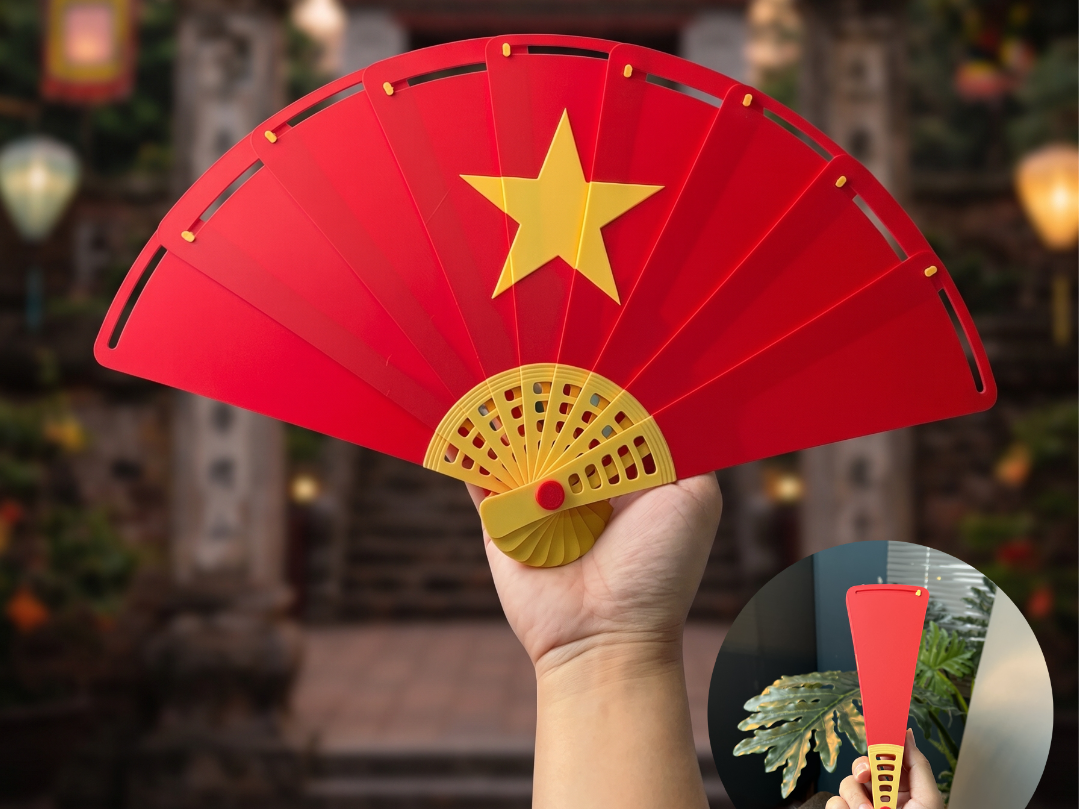 Việt Nam Folding Fan – Vietnamese Flag Hand Fan - 1