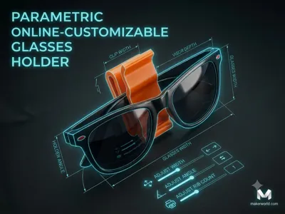 Parametric Car Sun Sunglasses Holder Clip&Flex