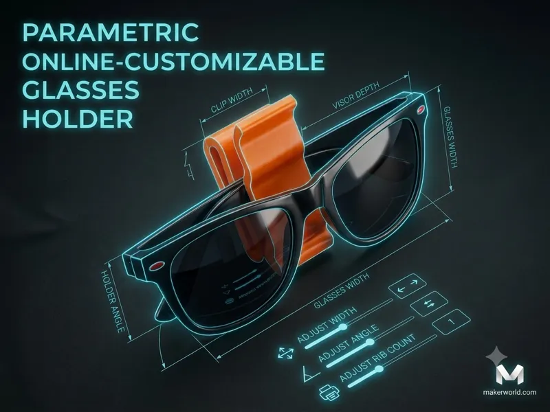 Parametric Car Sun Sunglasses Holder Clip&Flex