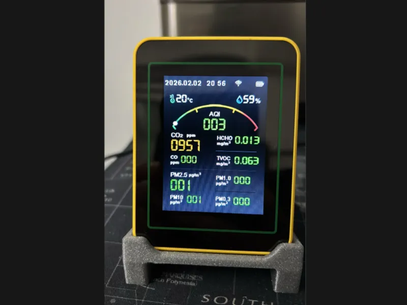 Desktop stand for air quality detector