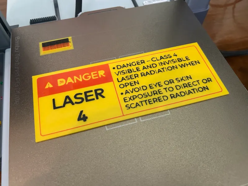 LaserSafe Workshop Entrance Sign (Multi-Color PLA)