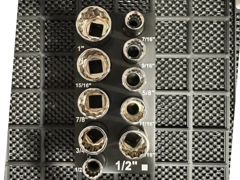 Gridfinity Holder for Half-Inch SAE Sockets