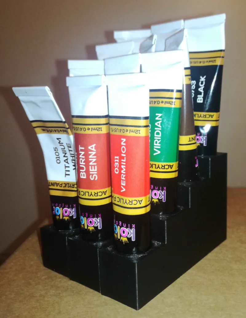 Snap together paint tube holder