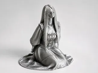Princess blindfolded sculpture 