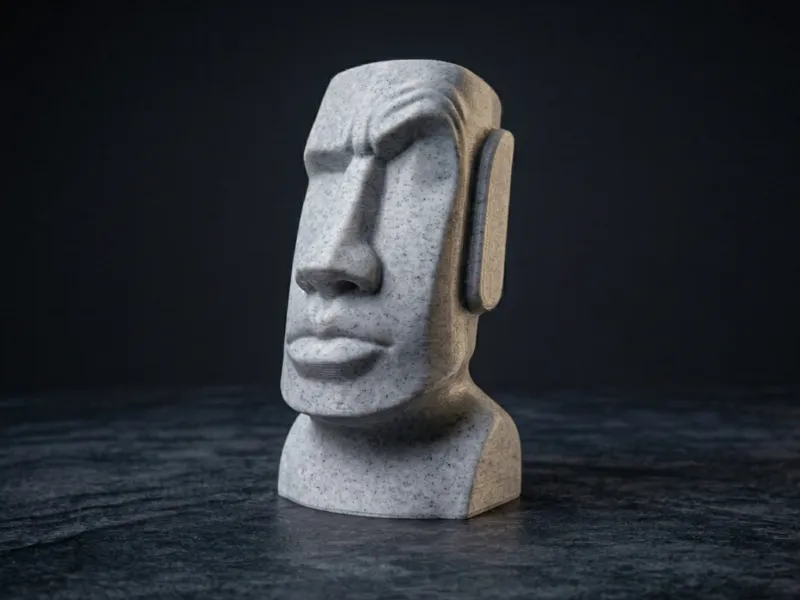 The Raised Eyebrow Moai