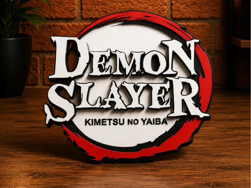 Demon Slayer Logo White Letters