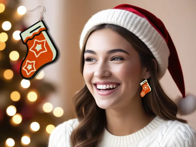 Christmas stockings earrings