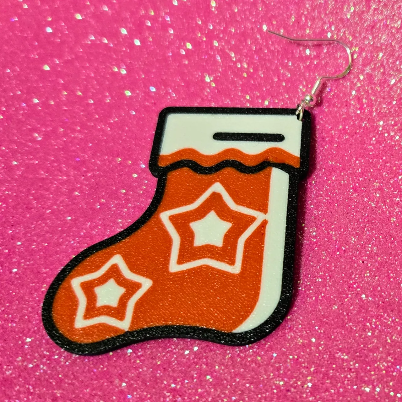 Christmas stockings earrings view 2