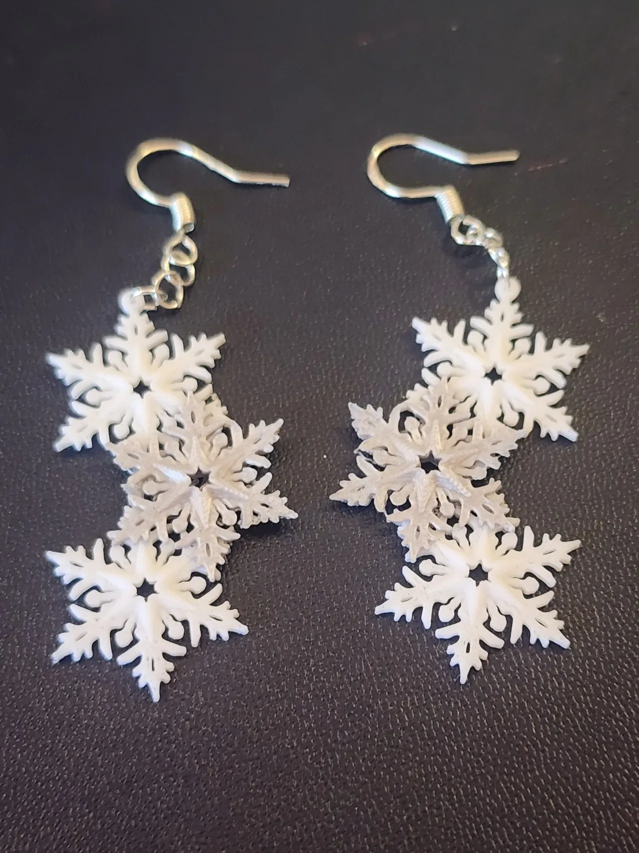 Drop Snowflake Earring - two tone view 4