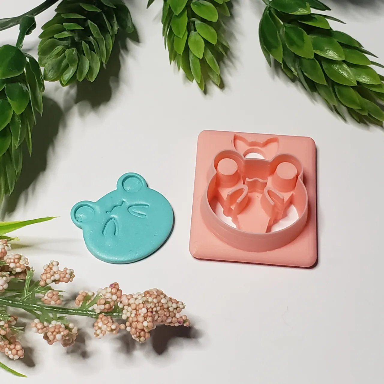 Cutesy Round Frog Polymer Clay Earring Cutter view 3
