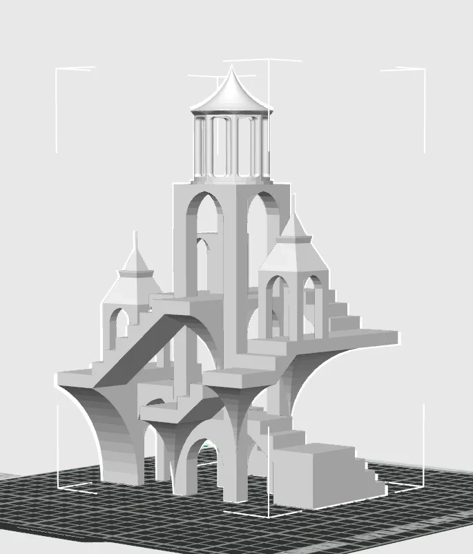 Miniatura 1 do modelo 3D 白色城堡（致敬十年游戏纪念碑谷）