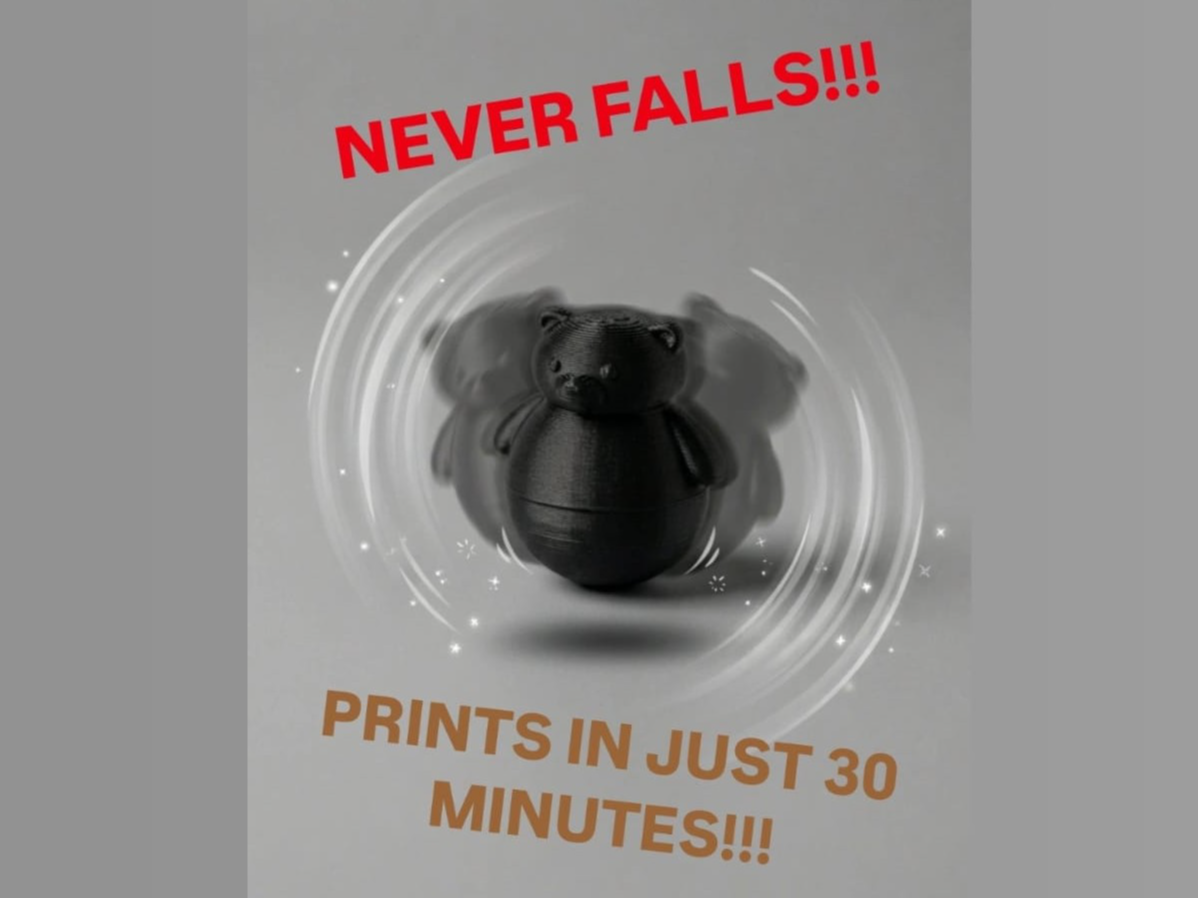 Mini Wobble Bear - NEVER FALLS!!! (26 mm height)