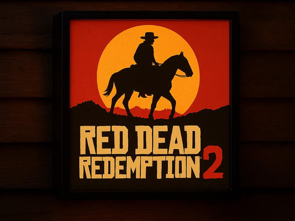 Shadow Box Template Free Rdr2 Lightbox – Red Dead Redemption 2 - Free 3D Print Model - MakerWorld
