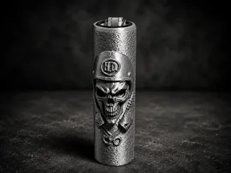 Biker Skull Clipper Lighter Cover 
