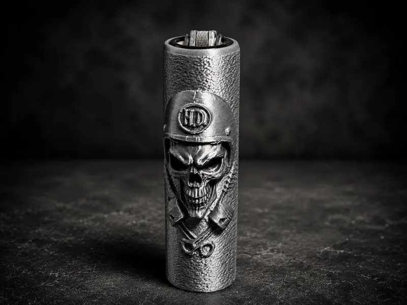 Biker Skull Clipper Lighter Cover 