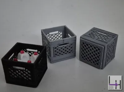 Milk Crate, stackable; 1:24 scale