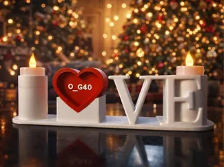 LOVE Tealight Display with Heart Photo Insert