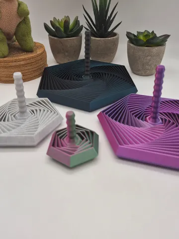 Objeto manipulable: Fractal Hexagon Fidget Toy with Handle - 4 Sizes — vista de referencia 2