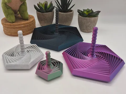 Objeto manipulable: Fractal Hexagon Fidget Toy with Handle - 4 Sizes — referencia de MakerWorld