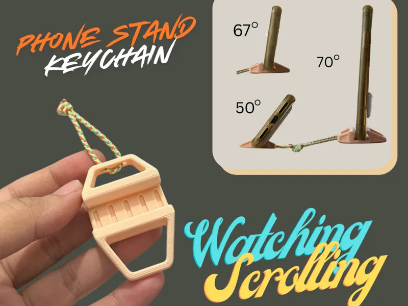 Rugged Style Phone Stand Keychain